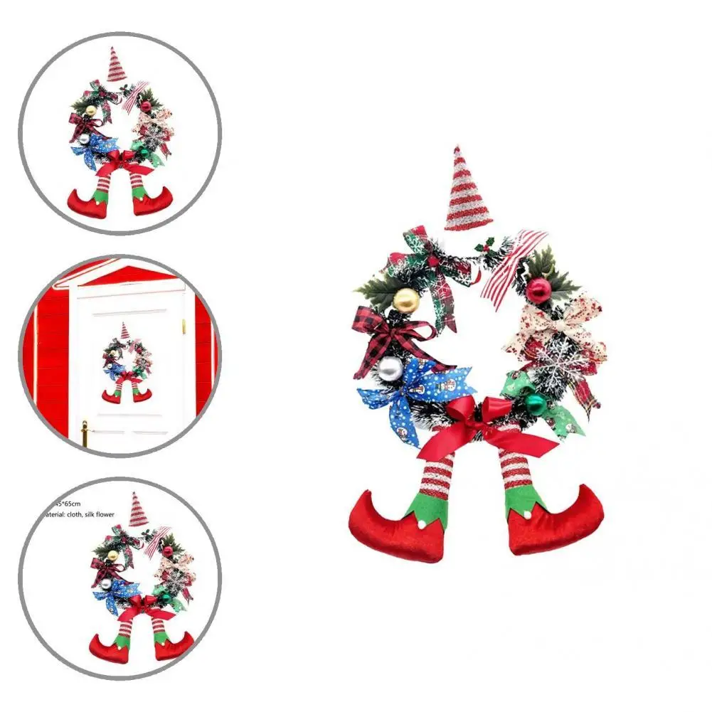 

Excellent Artificial Christmas Wreath Door Hanging Decorations Practical Christmas Wreath Realistic Looking for Dorm