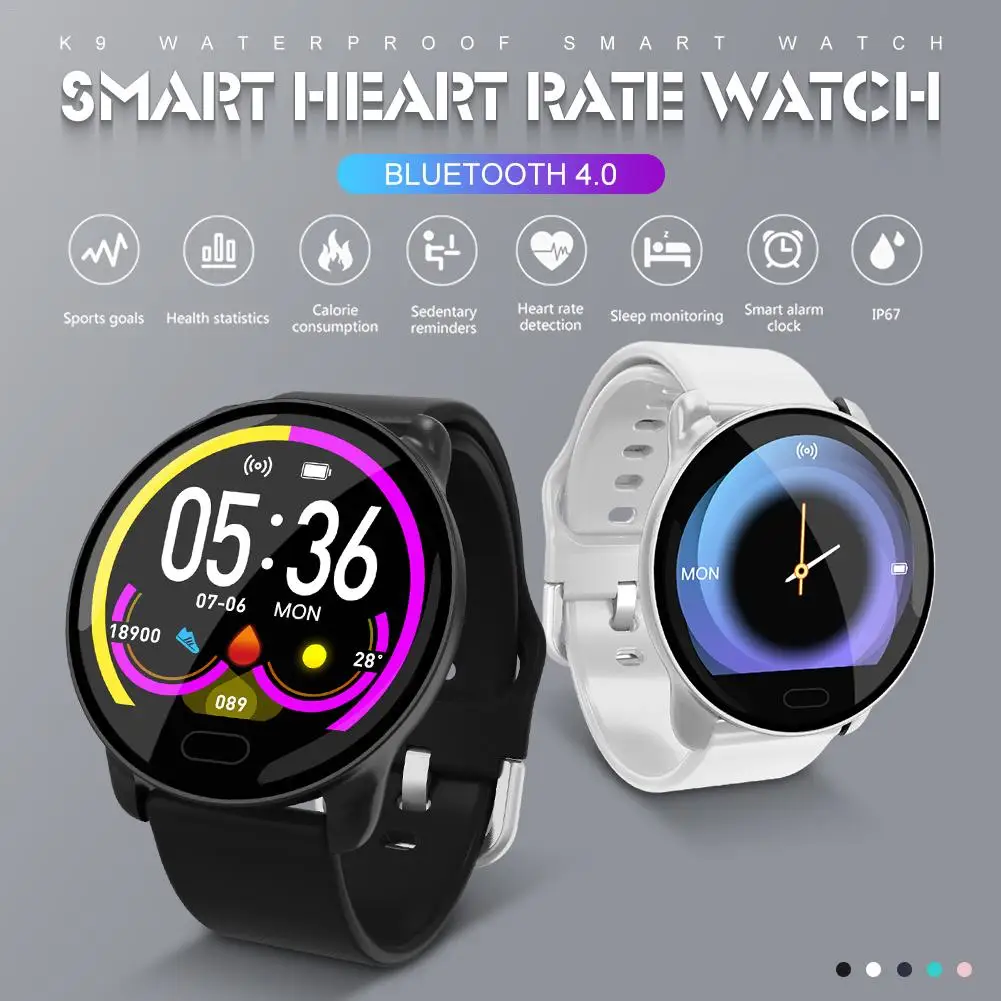 2019 новейшие K9 Спортивные Bluetooth 1 22 дюймов полный сенсорный экран Смарт часы фитнес