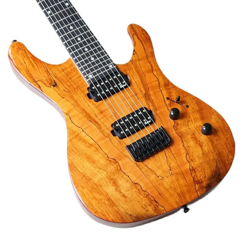 hochglanz 39 zoll elektrische gitarre 7 string karte holz top mit korea made pickup 1 stücke kanada ahorn holz neck free global shipping