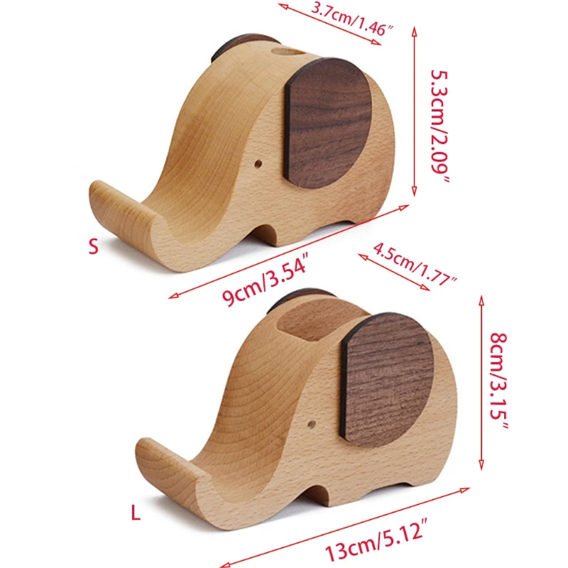 

Elephant Style Environmental Wooden Mobile Phone Holders for Desk Pen Pencil