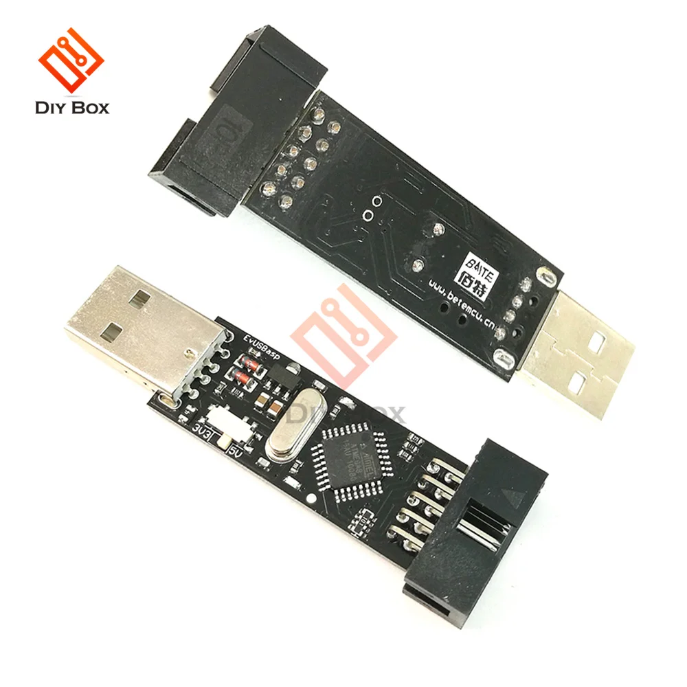 Программатор загрузчика USBASP USBISP 3 В/5 В AVR ATMEGA8 ATMEGA128 с кабелем JTAG зеленый корпус |
