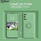 Магнитный чехол с кольцом-держателем для Samsung S21 Plus S20 Ultra FE S10 Note 20 10 9 S9 S8, мягкий чехол-подставка из жидкого силикона