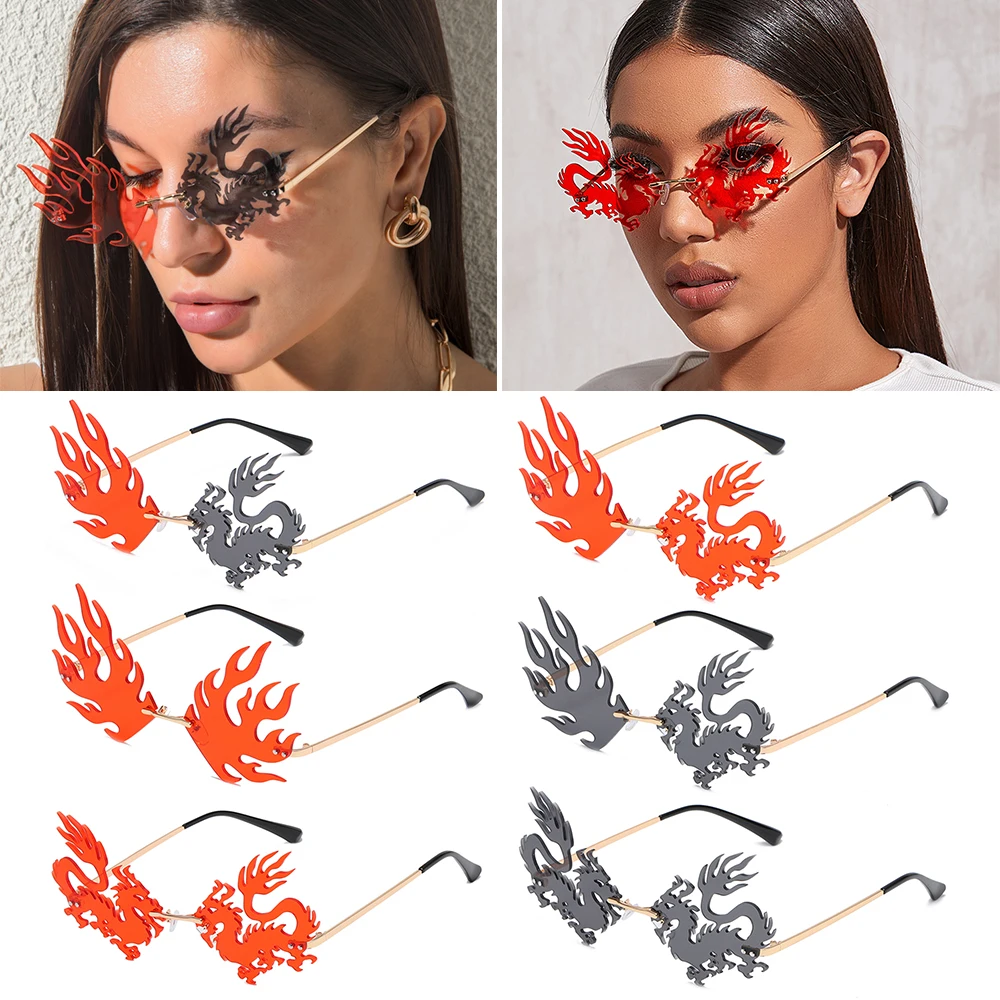 Солнцезащитные очки без оправы с Фениксом женские UV400 солнцезащитные аксессуары