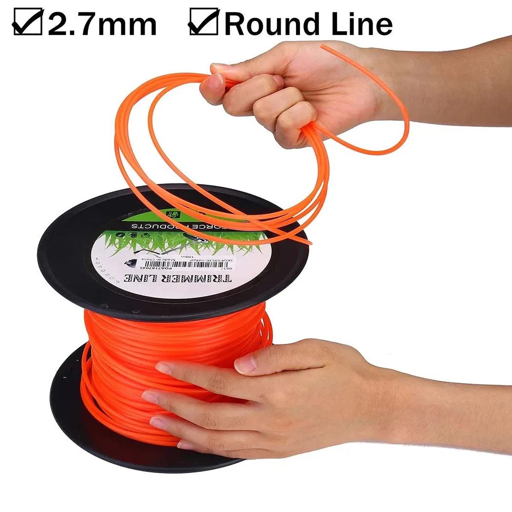 

Оранжевый круглый триммер для триммера STIHL, тонкая проволока 2,7 мм, для тяжелых нейлоновых круглых триммеров