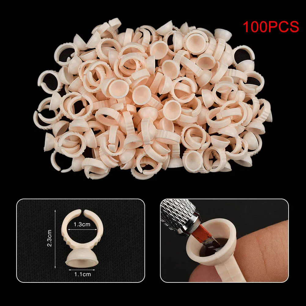 

100 Pcs Tattoo Supplies Pigment Holder Ink Cup Silicone Finger Ring Tattoo Dye Cup J9