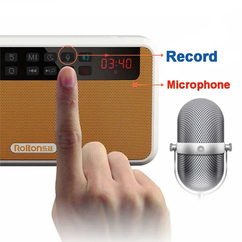 Bluetooth Колонка Rolton E500 портативная с поддержкой MP3 и TF карт|hifi stereo speaker|portable bluetoothspeaker