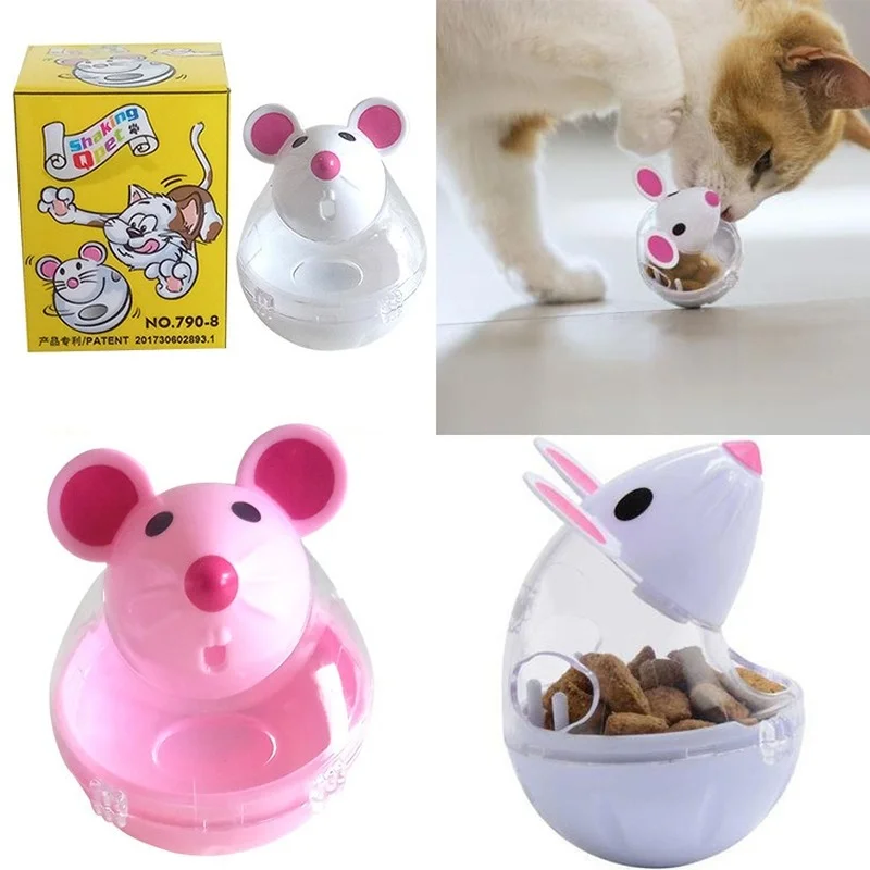 

2 pcs Cat Food Leak Toys Pet Feeder Toy Cat Mice Shape Tumbler Food Cat Treat Toy Cat Toy Pet Products