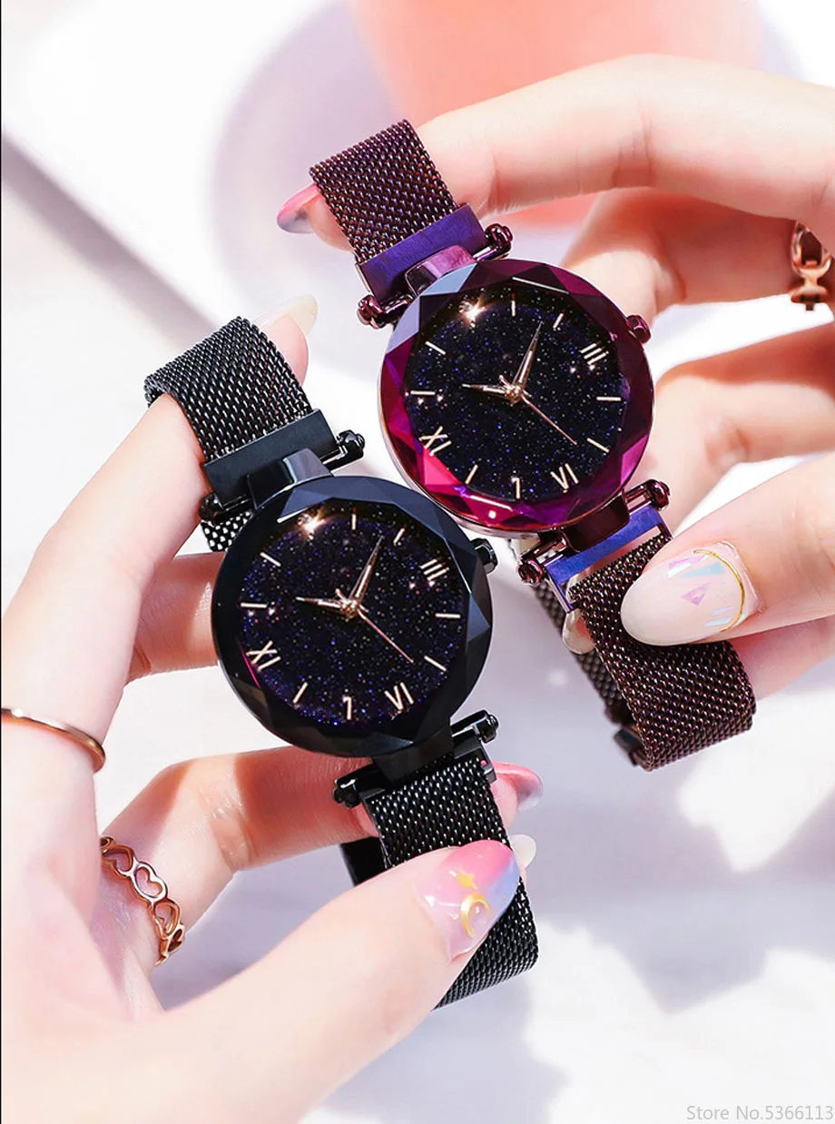 reloj mujer Magnet Watch Women Casual Luxury Starry Sky Quartz Watches Relogio Feminino Roman Gift Clock | Наручные часы
