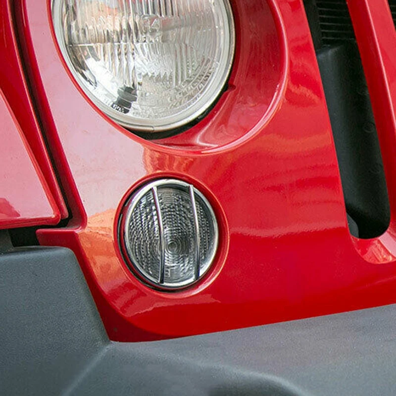 Car Chrome Turn Signal Light Ring Cover Trim Wheel Eyebrow Protector for Jeep Wrangler JK 07-17 | Автомобили и мотоциклы