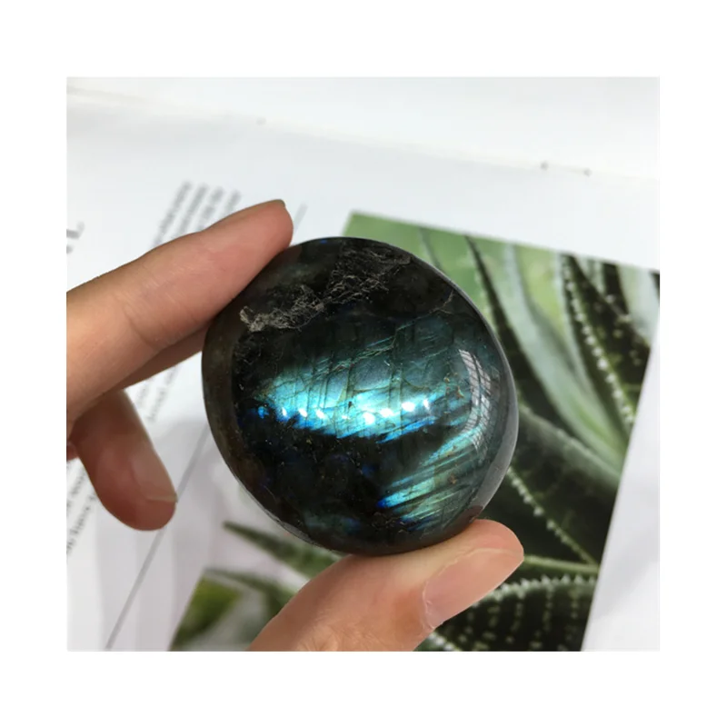 

Wholesale natural blue colorful flash labradorite crystal palm stone for coping with stress