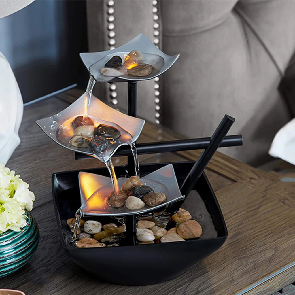 

Indoor Tabletop Fountain Meditation Illuminated Flowing Water Fountains