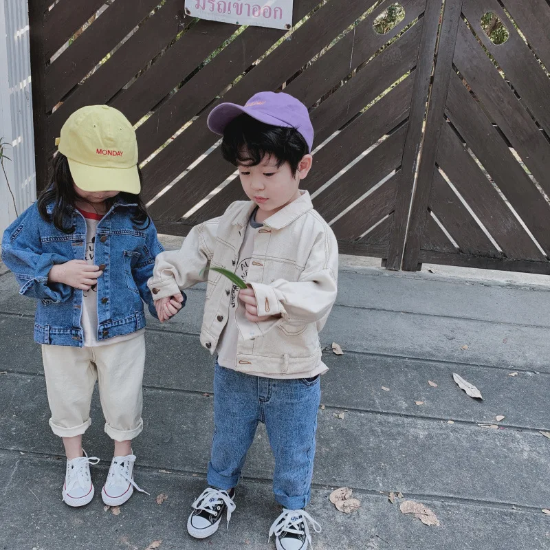 Куртка джинсовая короткая для мальчиков и девочек модная Свободная Повседневная