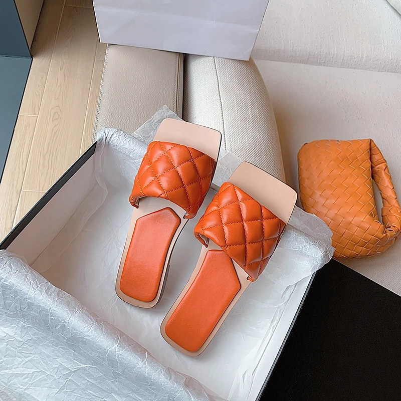 

2021 Summer Hot Sell Women Slippers Genuine Leather Flat Beach Indoor Outdoor Party Shoes Fashion Sexy Sandals