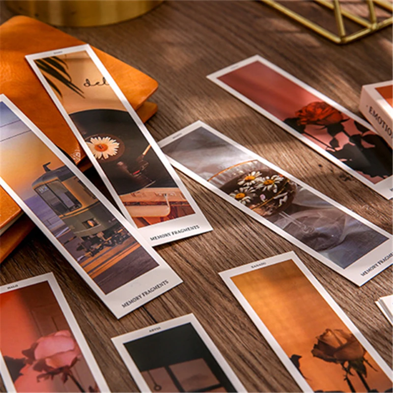 

4 Designs 30 Pcs/bag Ins Style Warm Series Creative Hand Account DIY Decor Bookmarks Stationery Student Office Supplies