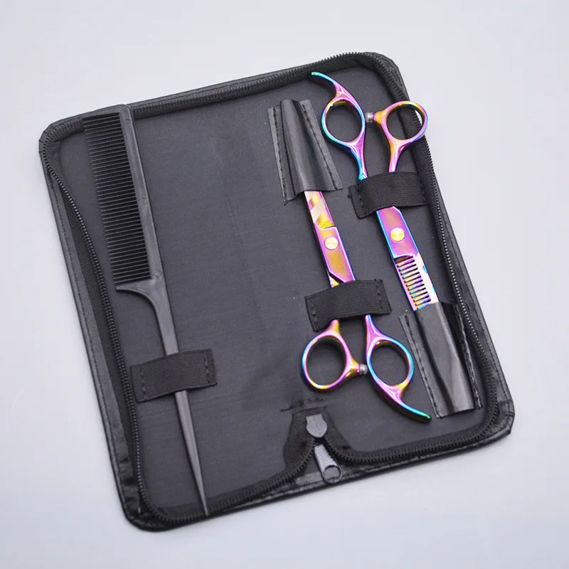 

6 inch Professional Pet Scissors For Dog Grooming Dogs Shears Hair Cutter Straight &Thinning Kit Curved Scissors With Comb Set