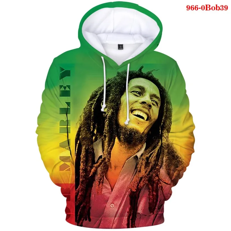 Men Hoodie Sweatshirts Hip Hop Bob Marley 2021 Streetwear Men's Sweatshirt Hooded Pullover Harajuku Pocket Fashion Coat Hoodies
