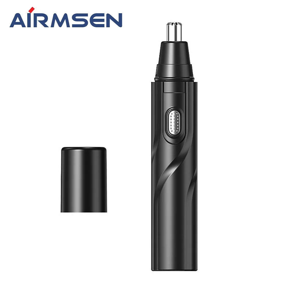 Airmsen USB Rechargeable Nose Hair Trimmer Electric Removal Clipper For Men and Women Waterproof Dual Edge Blades Easy Cleaning