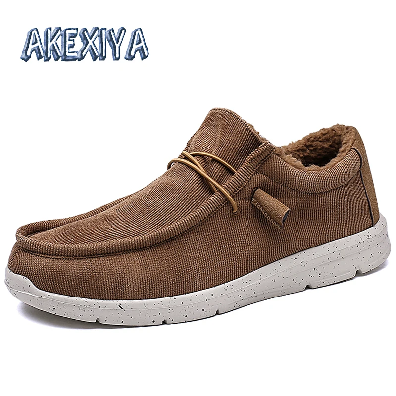 Классические мужские ботинки плюшевая Теплая мужская зимняя обувь удобные