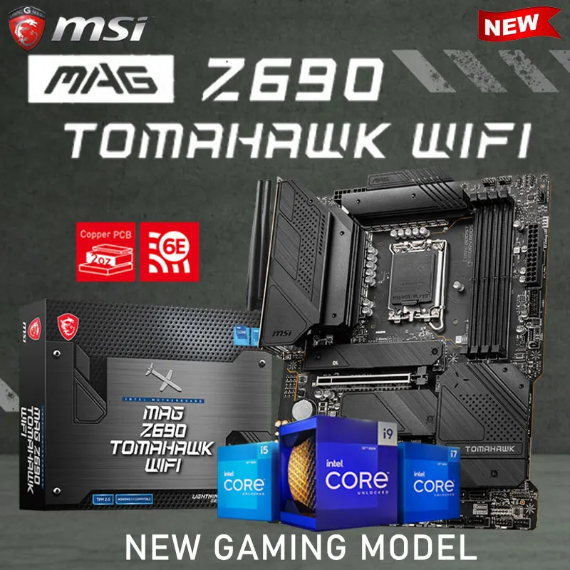 LGA 1700 12th Gen Intel MSI MAG Z690 TOMAHAWK WIFI Motherboard 128GB DDR5 M.2 PCI-E 5.0 GAMING Z690 Placa-mãe Desktop ATX Z690