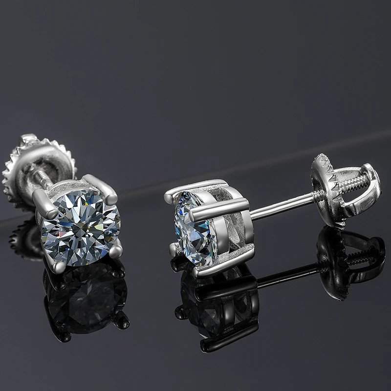 6мм карат муассанит серьги Женские 14 к позолотой из серебра 925 пробы | Украшения и