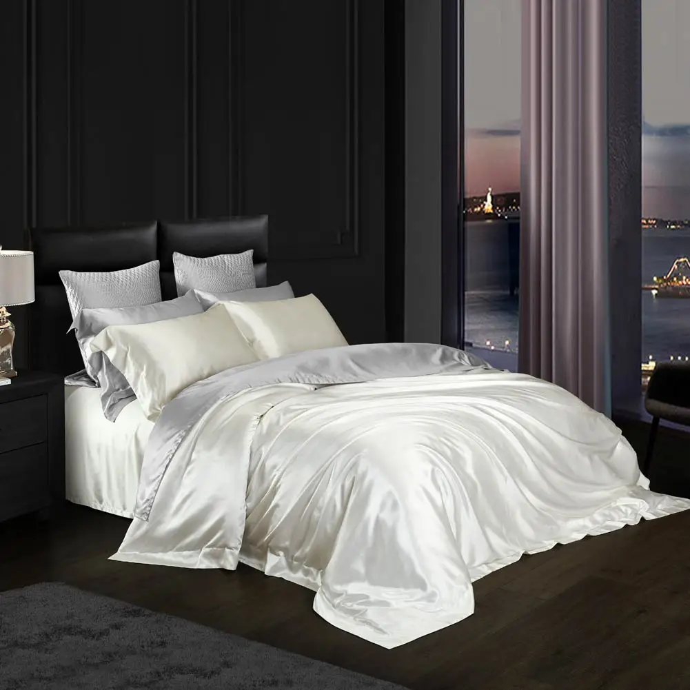 

Комплект постельного белья Svetanya из натурального шелка тутового шелкопряда, Королевский размер, пододеяльник, простыня, подушка, белье