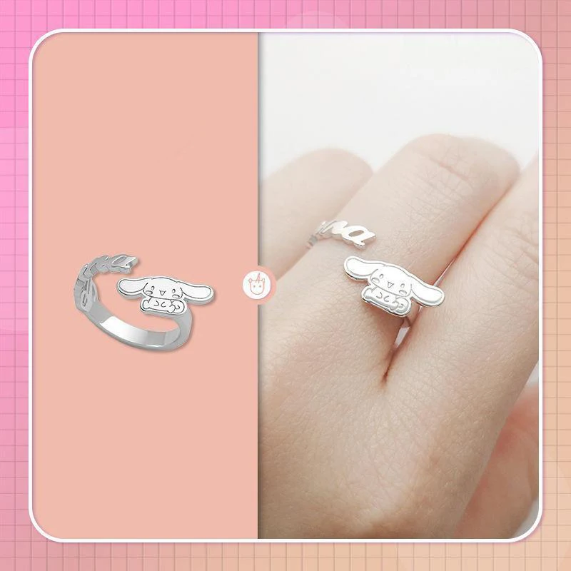 

Copper Cute Cartoons Dog Gold Silver Color Adjustable Opening Ring For Girls Jewelry Gifts Trendy Anilmal Ring