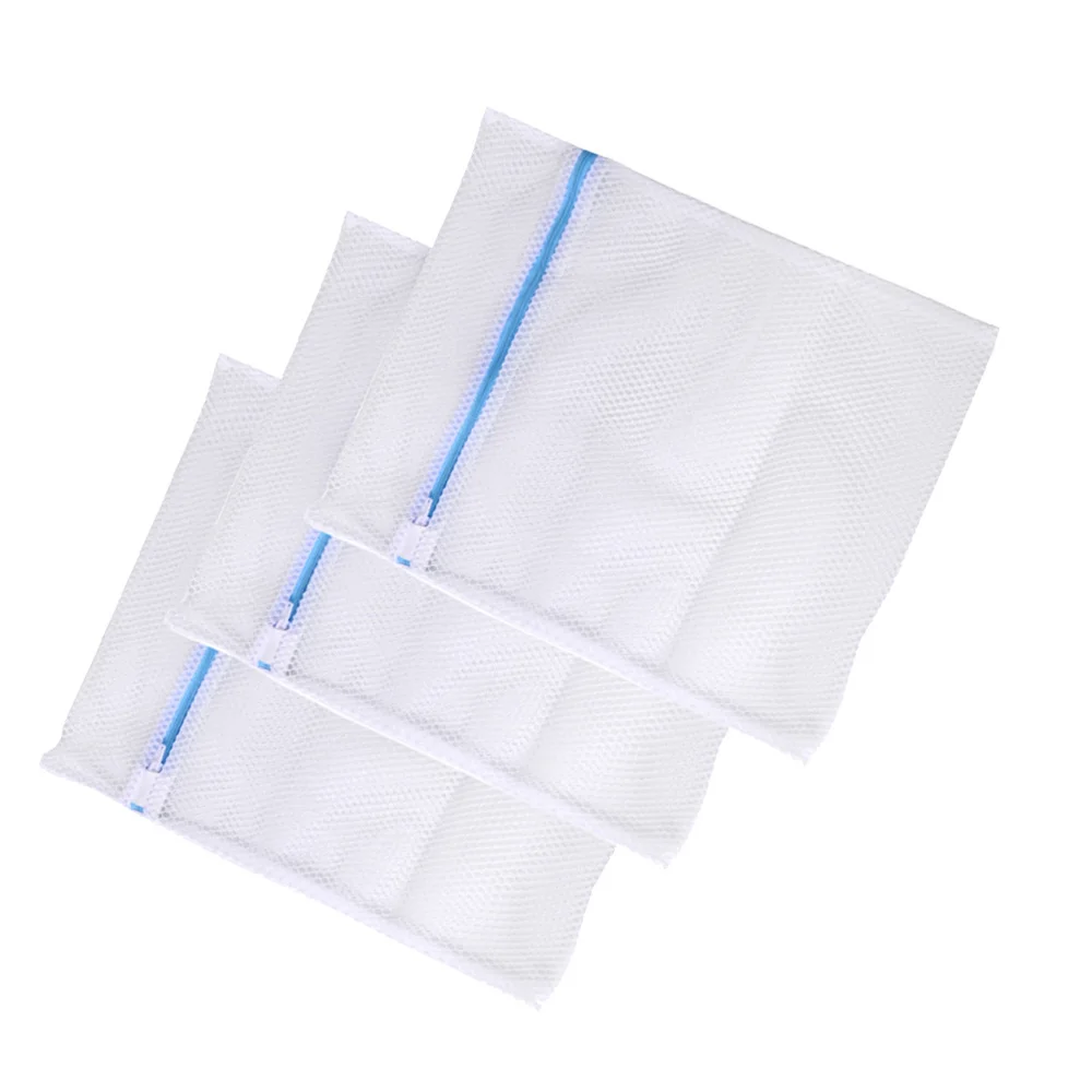 

3pcs Polyester Washing Bag Underwear with Zipper Wash Bag Special Washing Machine Wash Protect Bag Fine Mesh Angle-shaped Wa