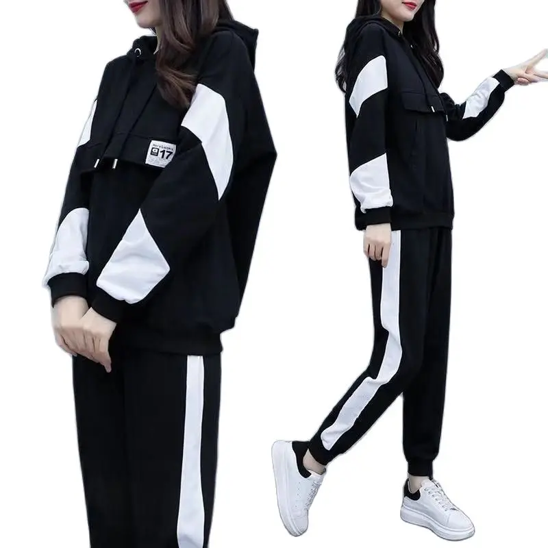 

New Tracksuit Women 2021 Autumn Large Size Women's Loose Pants For Women Were Thin Casual Fashion Sports Two-Piece Suit