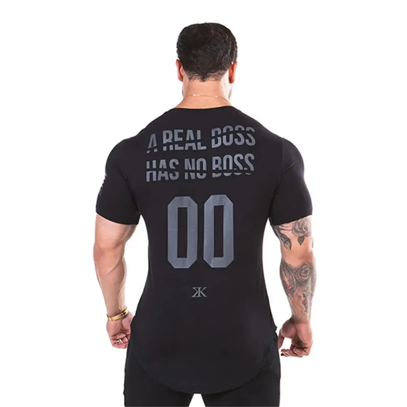 

Men Gyms T-shirt Jogger Running T-shirt Skinny Tees Shirt Male Fitness Bodybuilding Workout Tops Quick dry Sports T-shirt men