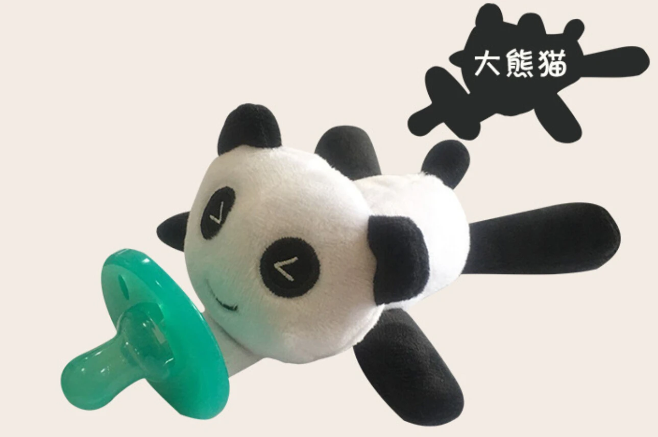 Panda Goocheer 1 шт. мультяшная пустышка для малышей, Детская пустышка для мальчиков и девочек, детские силиконовые пустышки, мягкий плюш, животное - Цвет: Panda