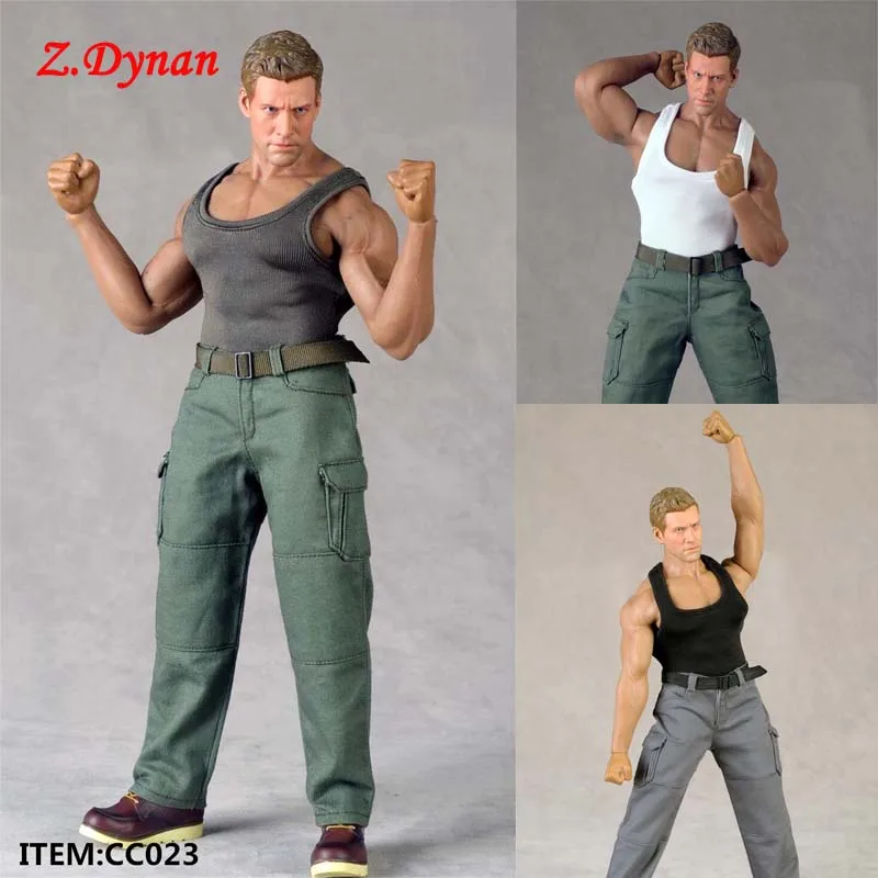 

CC022 CC023 1/6 Scale male clothes Black grey white Vest tight fit 12 inches muscle strong body M34 M35 Action figure dolls