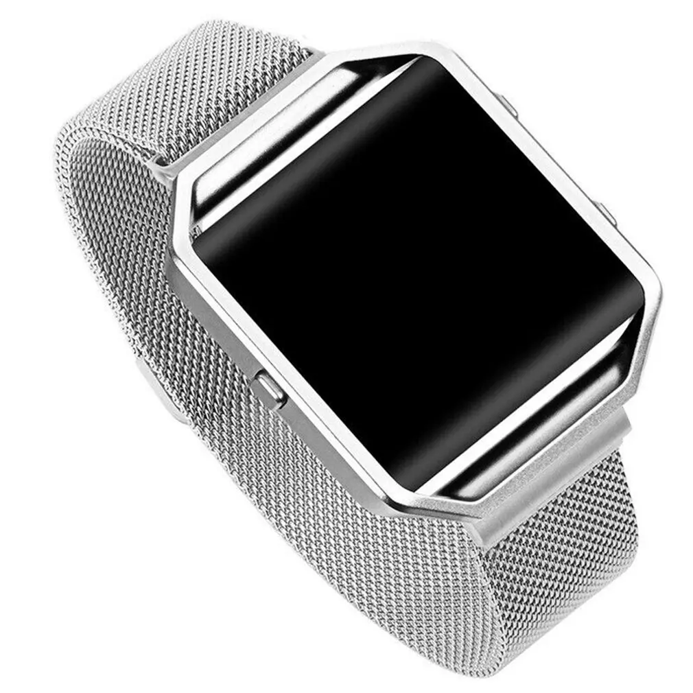 Сетчатый Браслет с металлической рамкой для часов Fitbit Blaze браслет из нержавеющей