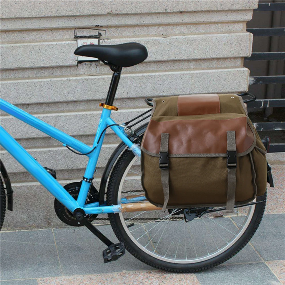 

Bike Pannier Bag Waterproof Canvas Bicycle Bike Rear Seat Carrier Bag Cycling Double Panniers Bag Pack