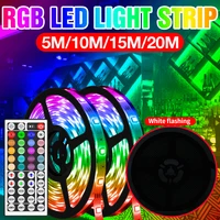 rgb led strip light festival 5050 led 12v neon lights indoor lamp rgb led tv backlight tape ip65 us eu uk plug 5m 15m 10m 20m