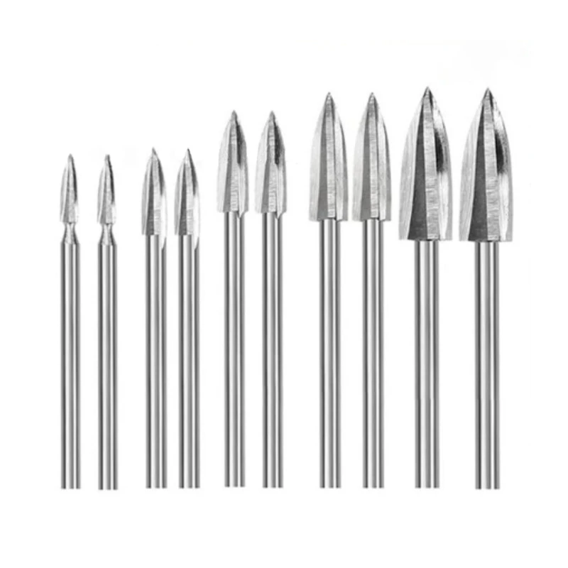 

10 Pcs Steel Carving Drill Bit Set for Handmade Diy Carving Making Furniture Carving Antique Floor Carving Lightweight