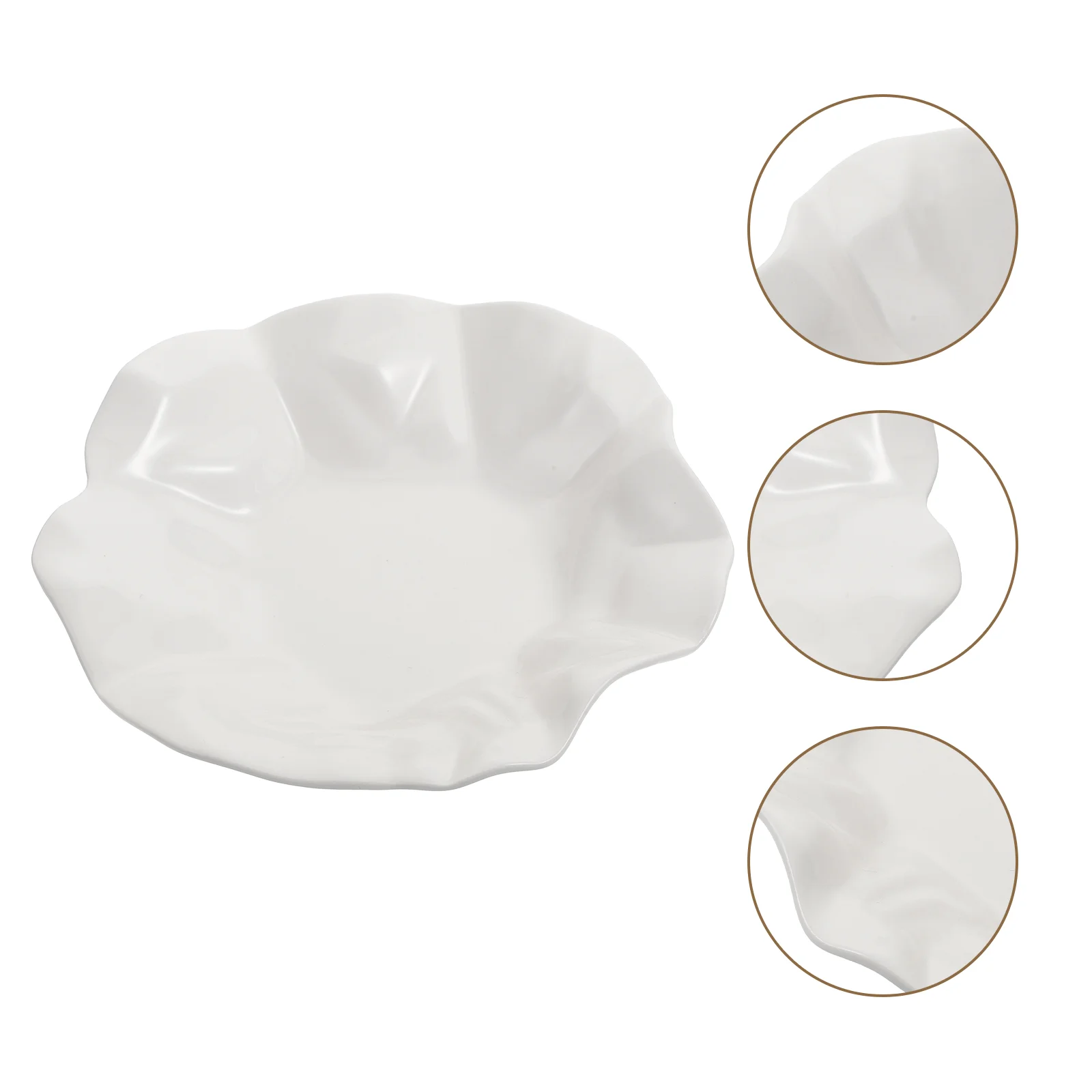 

1Pc Irregular Fold Ceramic Tray Home Food Serving Tray Ceramic Kitchen Utensil
