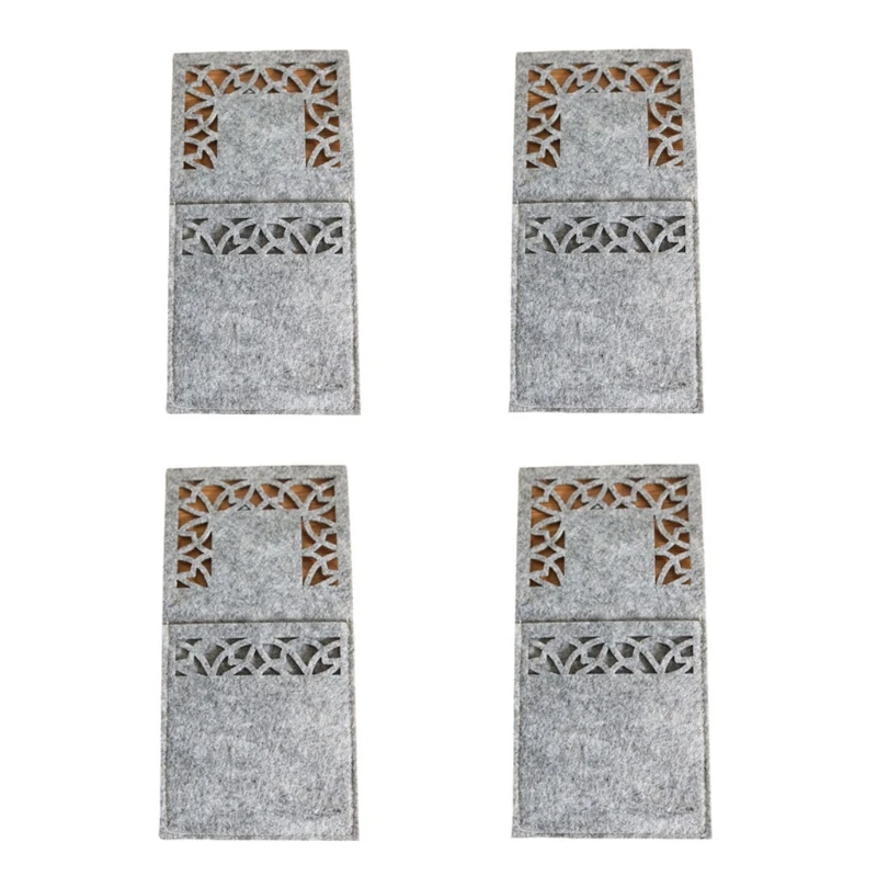 

4 Pcs Rectangle Tableware Covers Dinner Desktop Cutlery Bag for Christmas Decoration New Year Party Home Ornament
