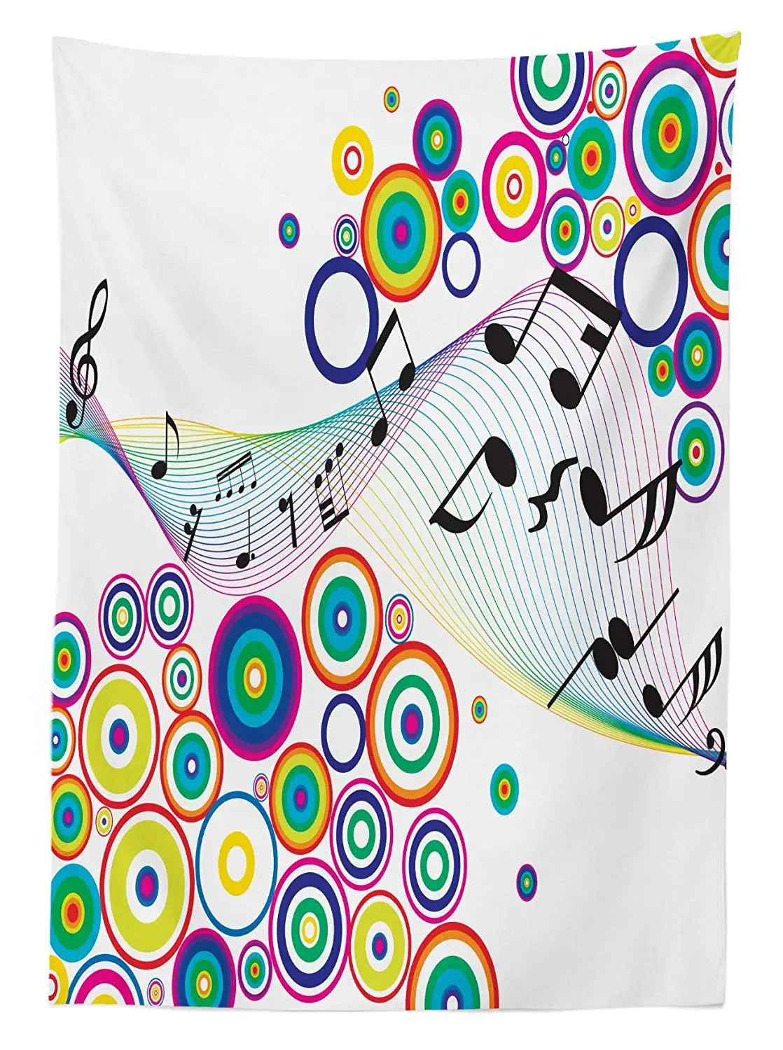 Музыкальная Декоративная скатерть музыкальные нотки радужного цвета плазменные