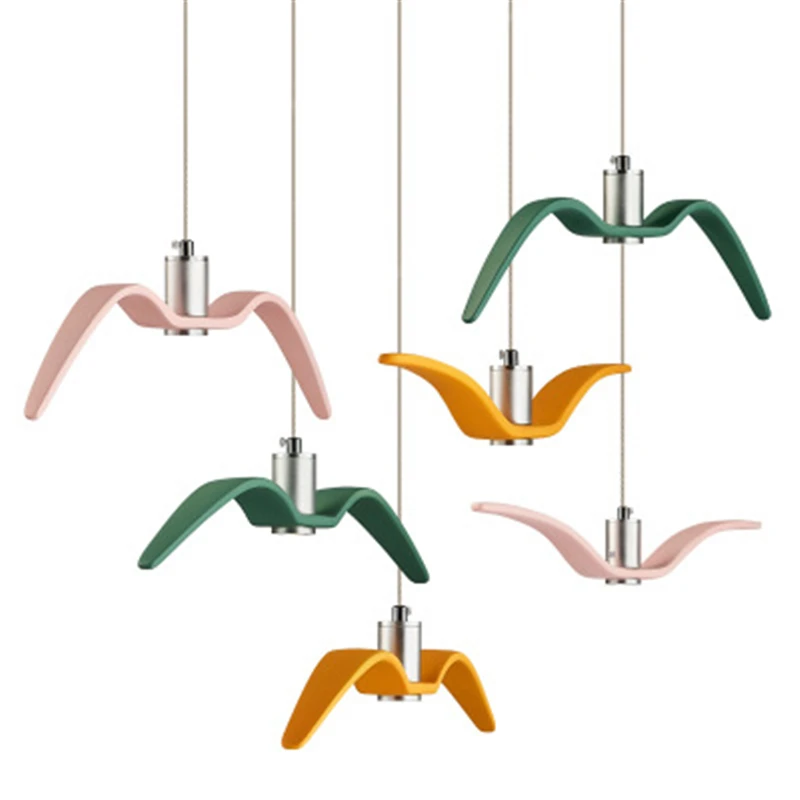 Скандинавский простой светодиодный светильник в виде чайки лампа для столовой