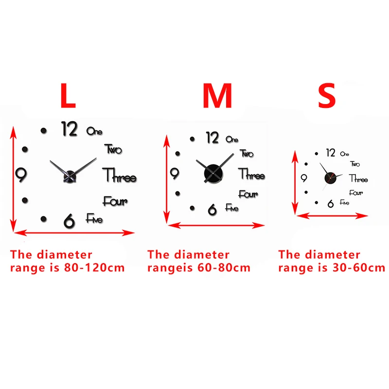 3D Простые бесшумные настенные часы большого размера креативные сделай сам
