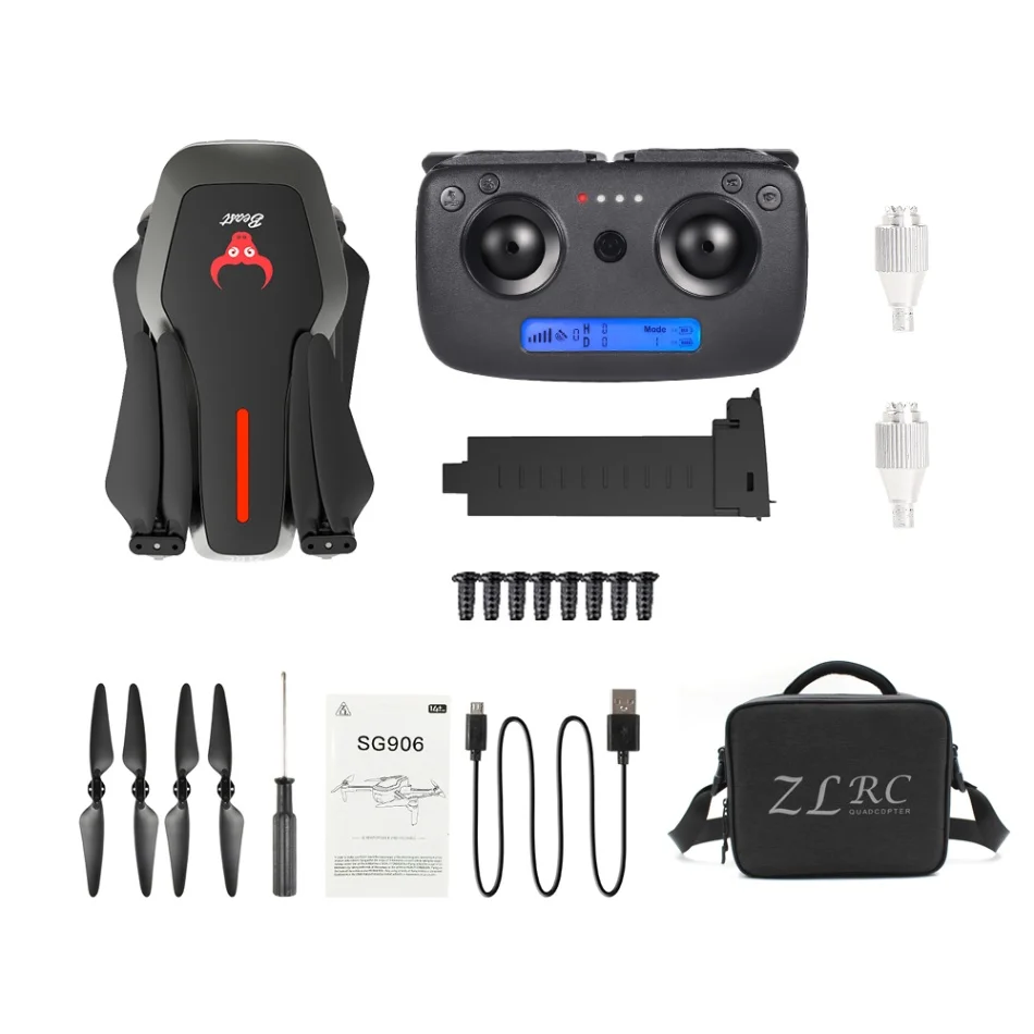 Black 1B With Bag SG906GPS Бесщеточный 4 к RcDrone с камера Сумочка 5 г WifiFPV складной оптический поток позиционирования высота удержания RC Quadcopter Drone - Цвет: Black 1B With Bag