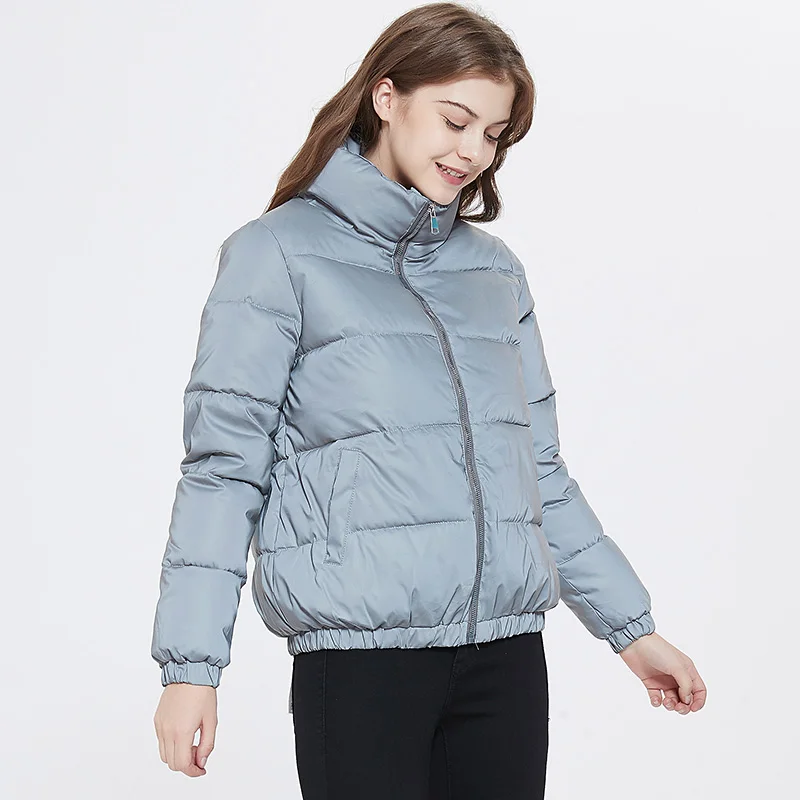 

Fluorescent Clothes Night Women Winter Reflective Jacket Female Puffer Jackets Loose Streetwear Warm Luminous Coat AS262
