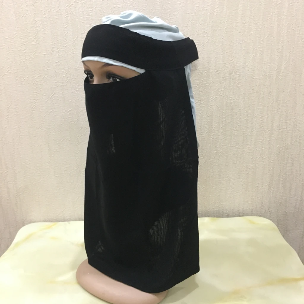 H211 Высококачественная дышащая мусульманская шифоновая ткань Niqab хиджаб маска