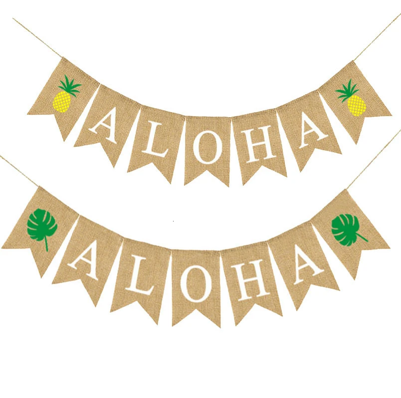 1 комплект летних баннеров с Фламинго Алоха/воздушные шары с фруктами для детей, день рождения/свадебные украшения, тропические Гавайские вечерние принадлежности
