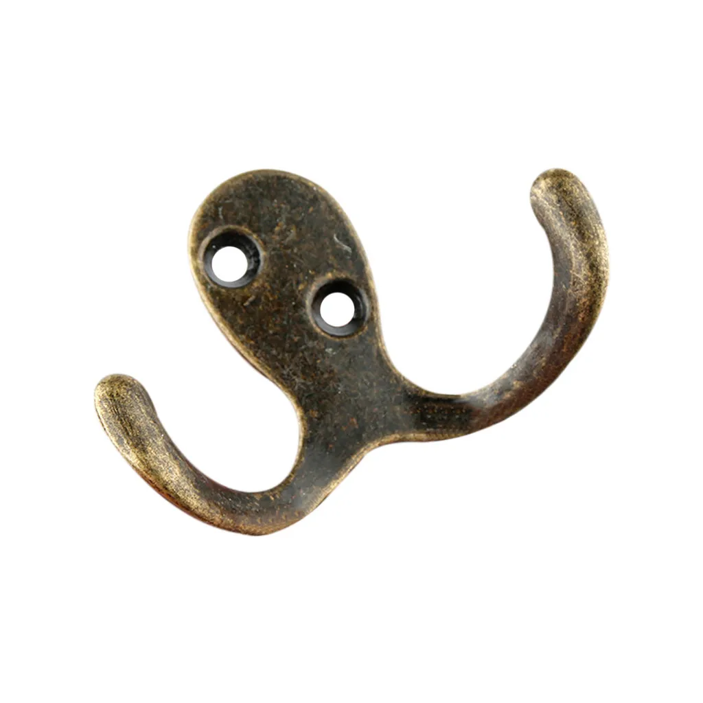 

Retro wall mounted hooks Double Prong Rustic Hooks Clothes Hanger 1PC 3PCS D91024