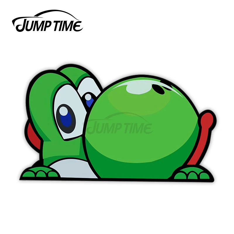 JumpTime 13x6 5 см Yoshi милые виниловые наклейки на бампер автомобиля с окошком Peeking Peekers