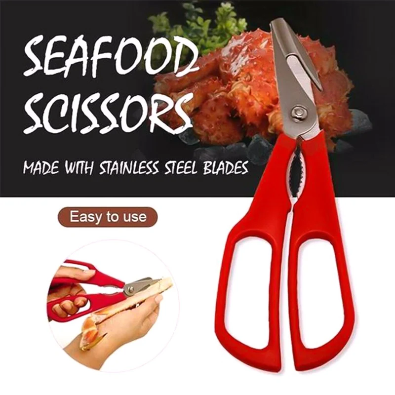 

Multifunctional Seafood Scissors for Lobster Fish Shrimp Crab Seafood Scissors Detachable Shells Shears Kitchen Cooking Tools