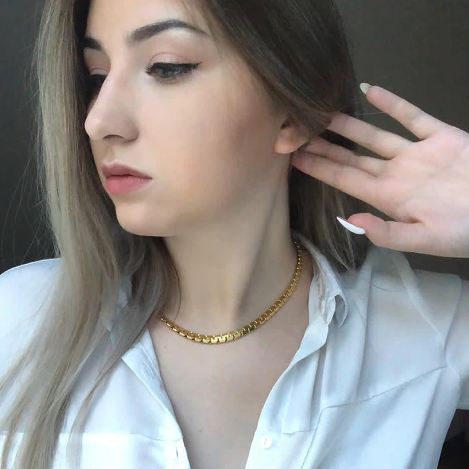 Цепочка-змейка из нержавеющей стали в стиле панк 3 мм/6 мм для женщин и мужчин