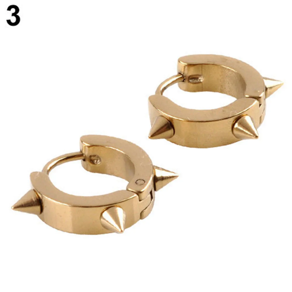 

1Pair Rivet Spike Stud Earrings For Women Men 316L Stainless Steel Black Rock Nail Punk Earrings Female Male Jewelry Creative