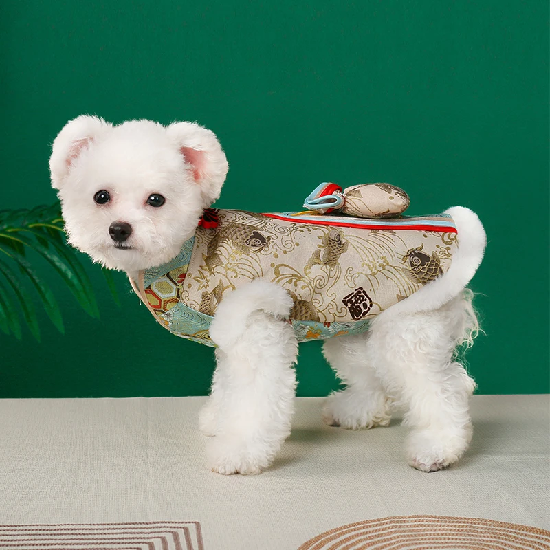 

Spring Festival Pet Clothing Tang Suit Winter Cat Dog Coat Outfit Garment Chinese New Year Dog Clothes Puppy Costume Apparel